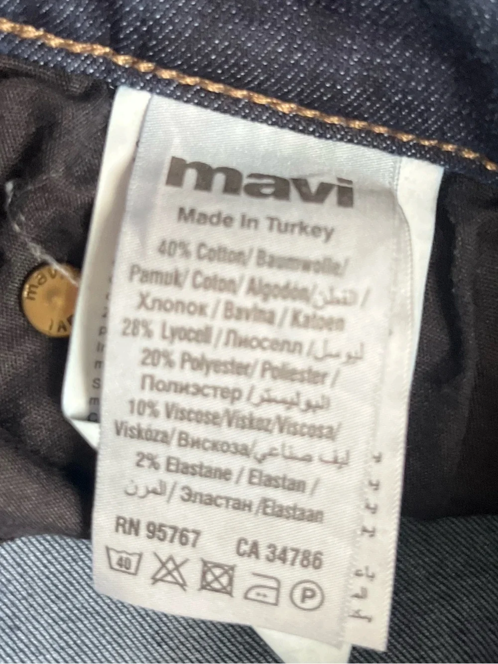 Mavi Zach Straight Leg Men’s Dark Wash Preppy Casual Blue Denim Jeans Size 34x32